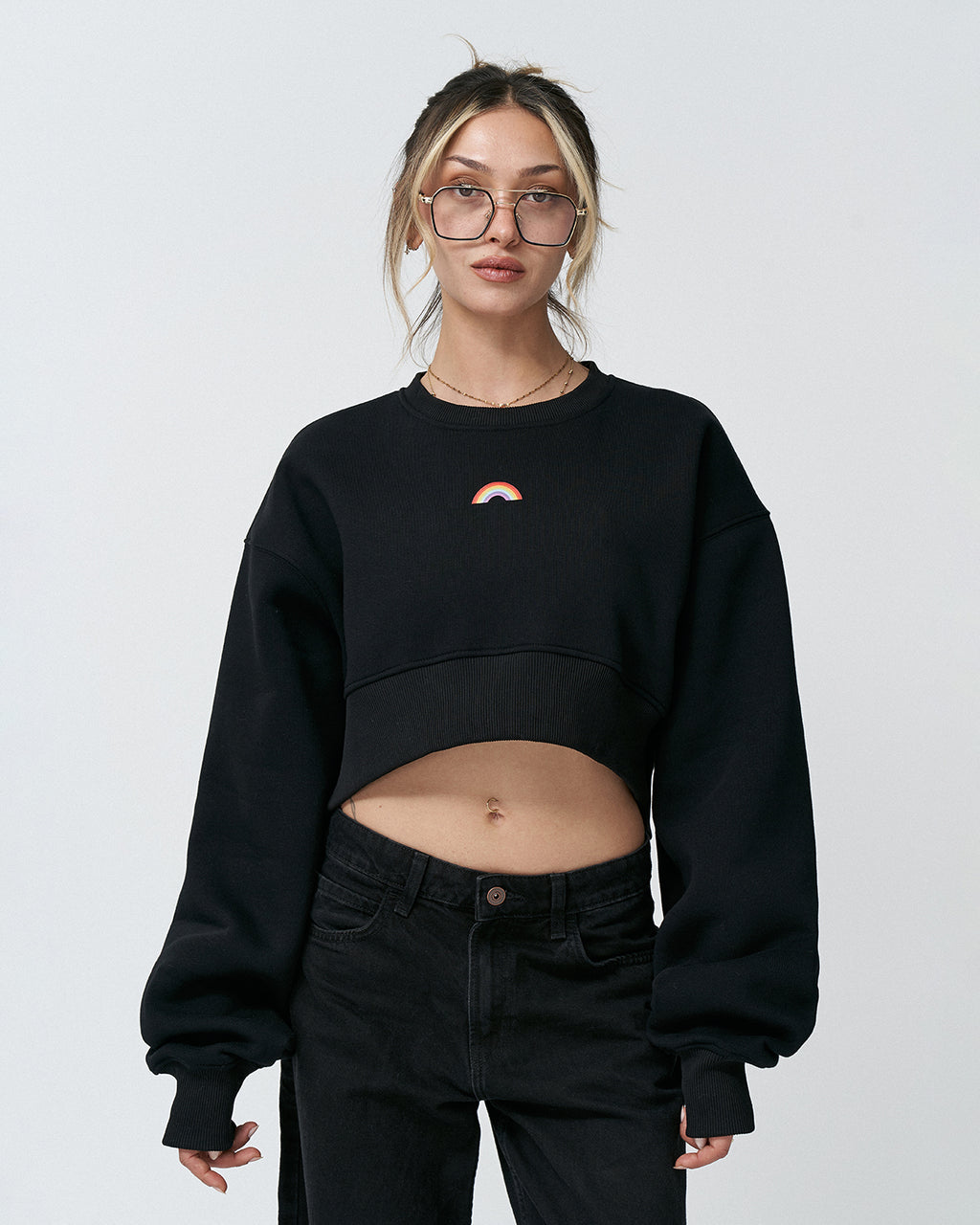 AP-02 Crop Sweat Rainbow