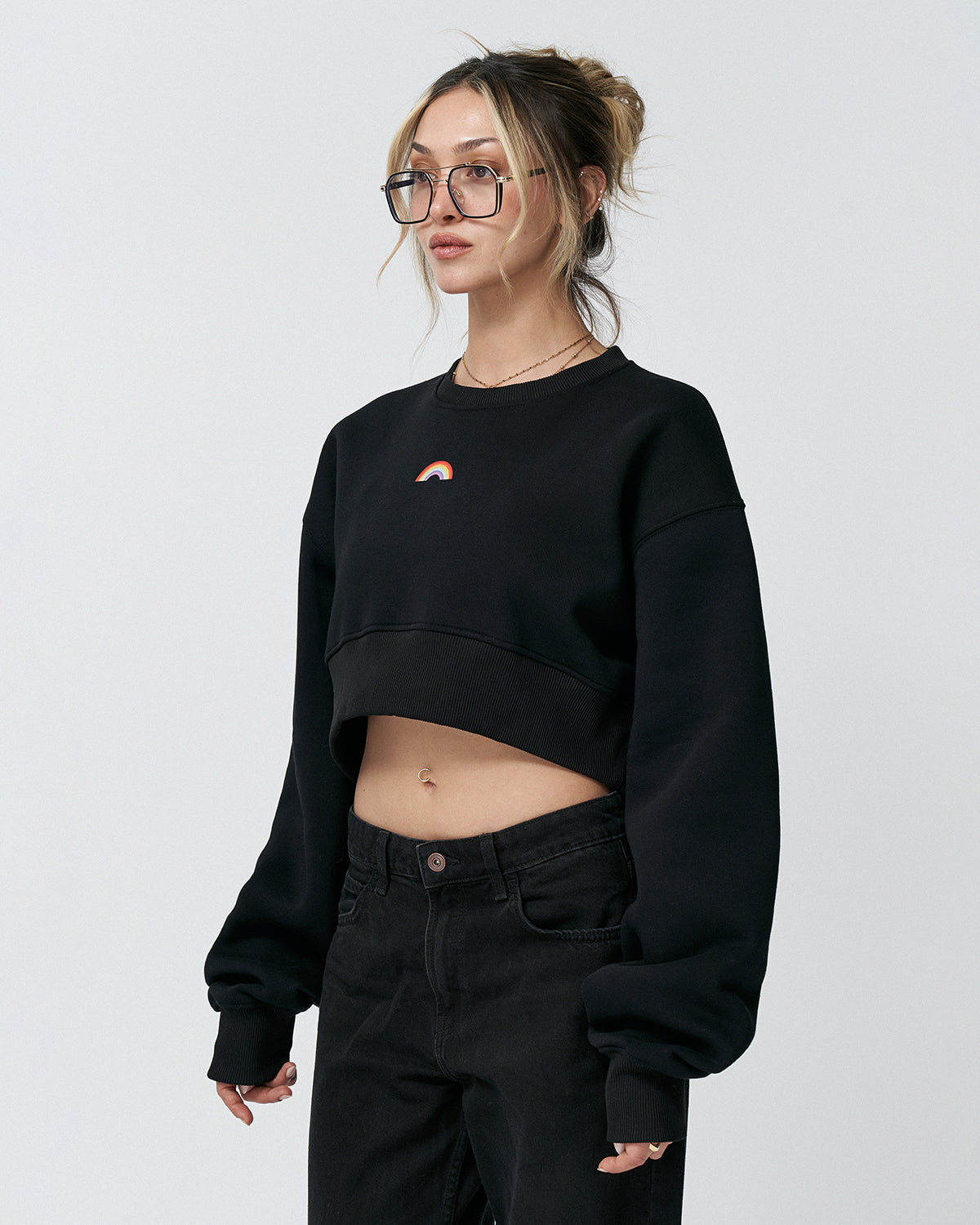 AP-02 Crop Sweat Rainbow