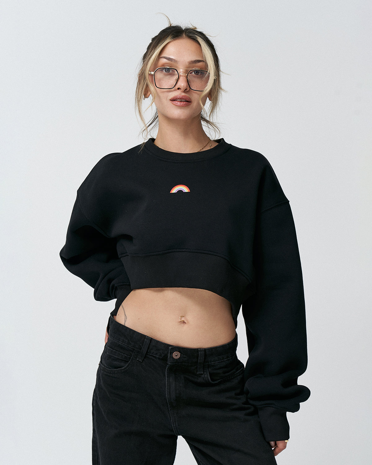 AP-02 Crop Sweat Rainbow